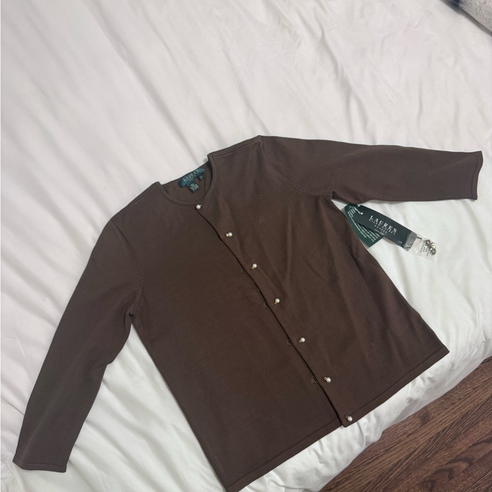 Ralph Lauren Chocolate Sweater NWT old money